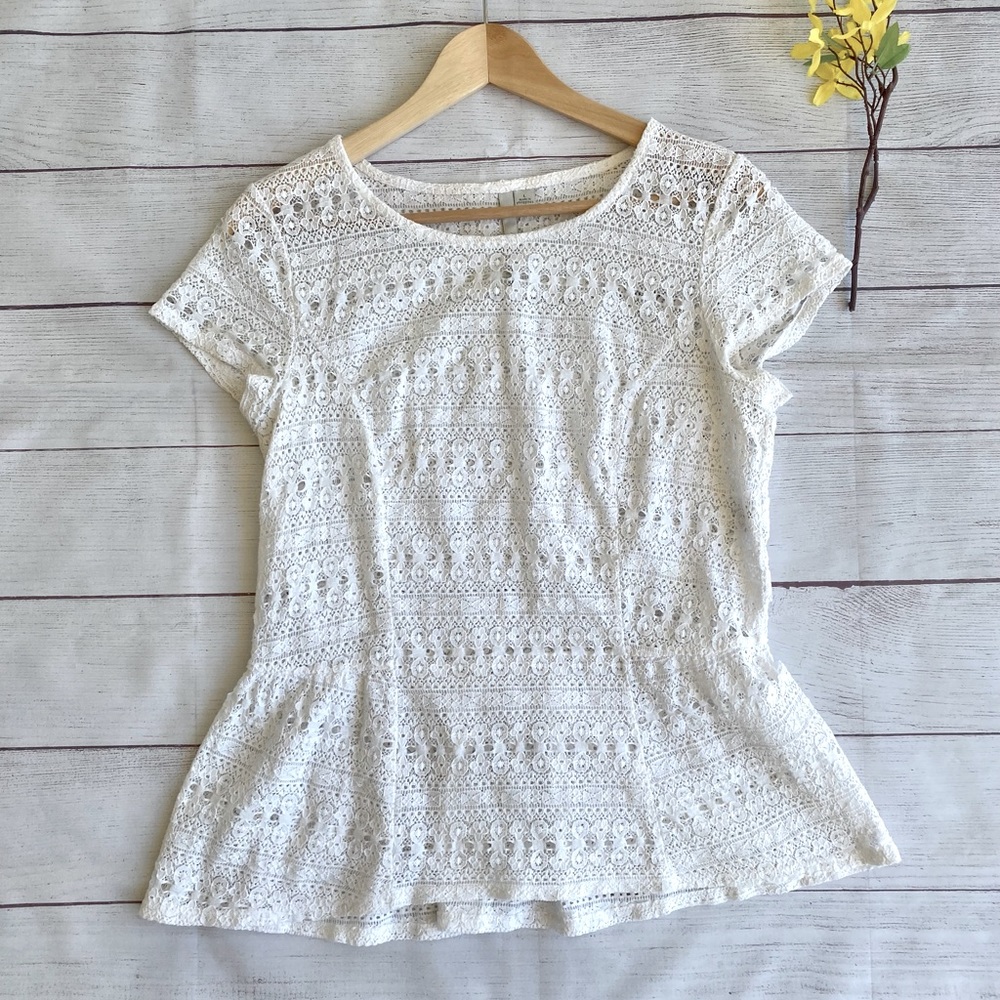Lauren Conrad Lace Peplum Top